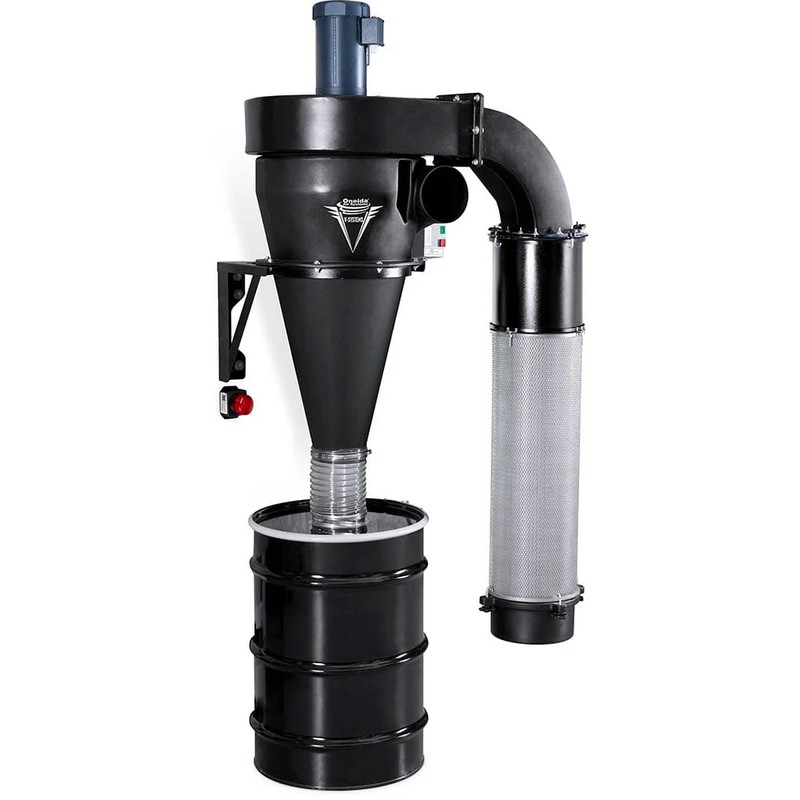 V-System 3000 55-Gallon Cyclone Dust Collector with Wall Mount - HEPA GFM - 3 HP 1 Ph 230V